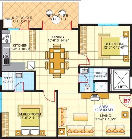 2 BHK Flat in Sandeep Dhruva in Kodihalli, Bangalore - Image 918335