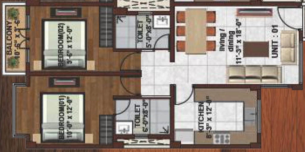 2 BHK Flat in Bhavya Harmony in Hosahalli, Bangalore - Image 918355