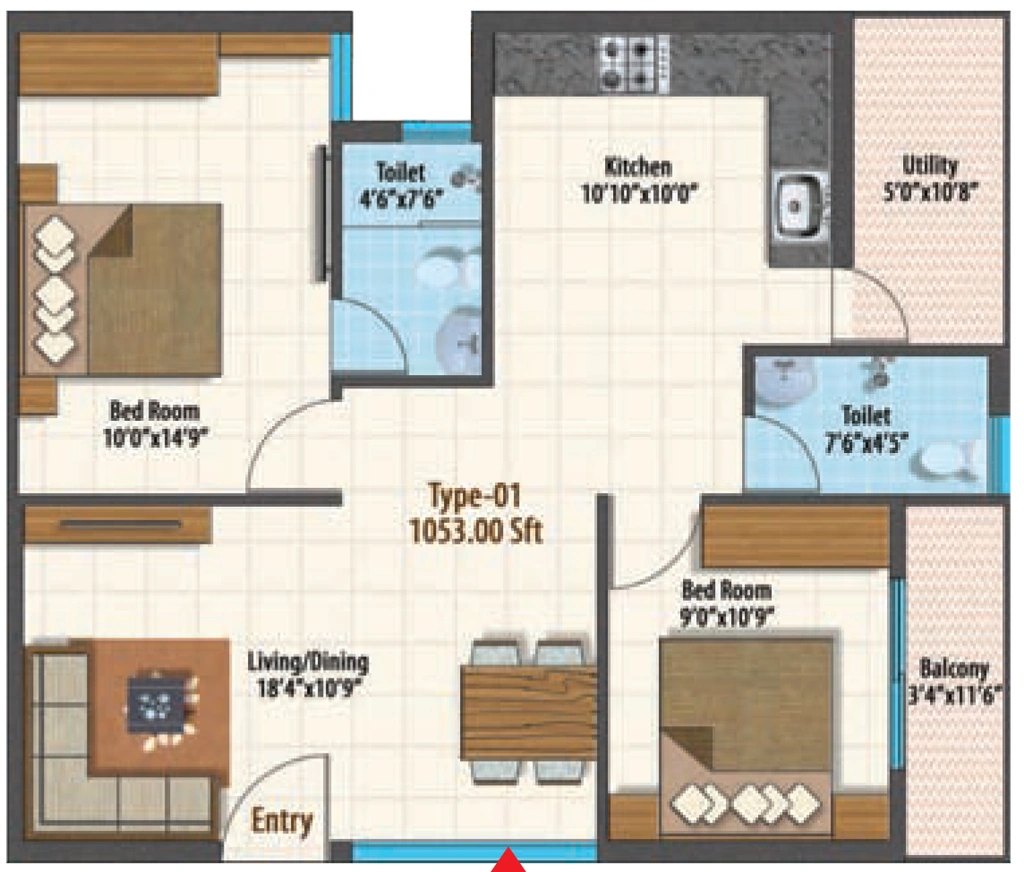 2 BHK Flat in Naksha Atlantis in Electronic City, Bangalore - Image 918375
