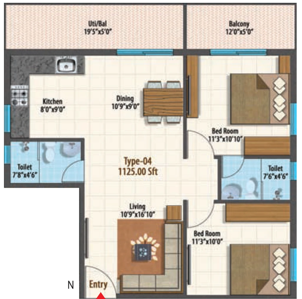 2 BHK Flat in Naksha Atlantis in Electronic City, Bangalore - Image 918376