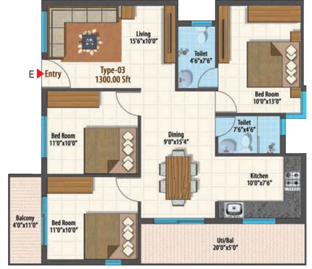 3 BHK Flat in Naksha Atlantis in Electronic City, Bangalore - Image 918377