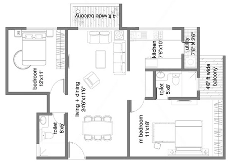 2 BHK Flat in Samruddhi North Square in Yelahanka, Bangalore - Image 918391
