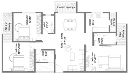 3 BHK Flat in Samruddhi North Square in Yelahanka, Bangalore - Image 918392