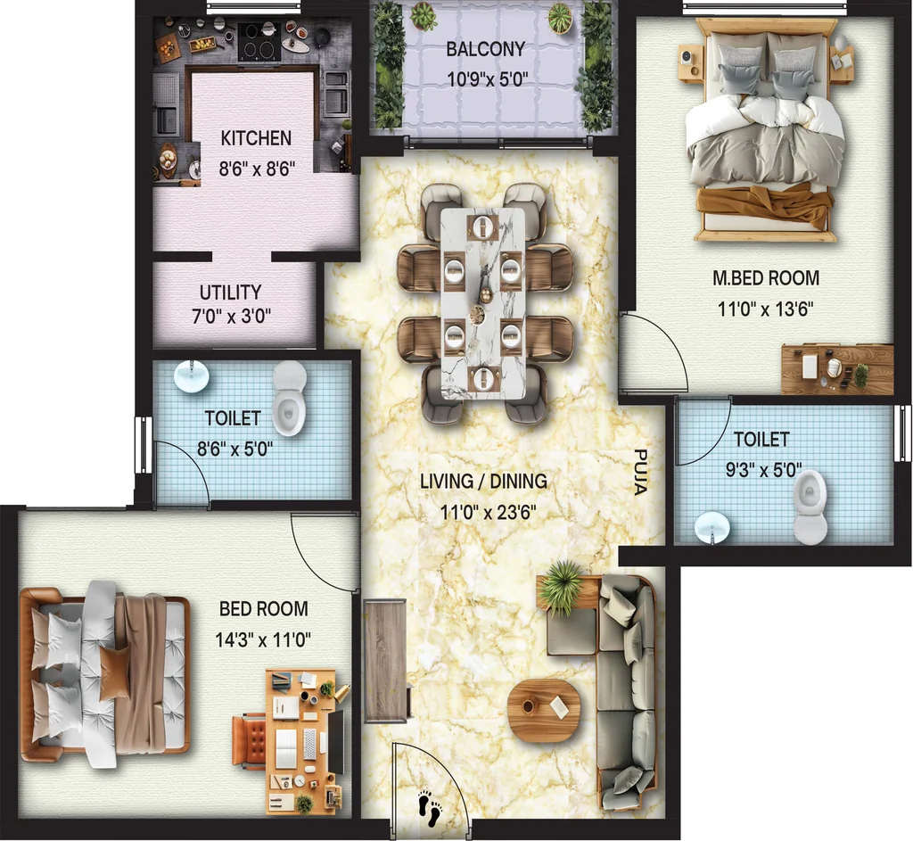 2 BHK Flat in Shri Janani High Tide in Muttukadu, Chennai - Image 918129
