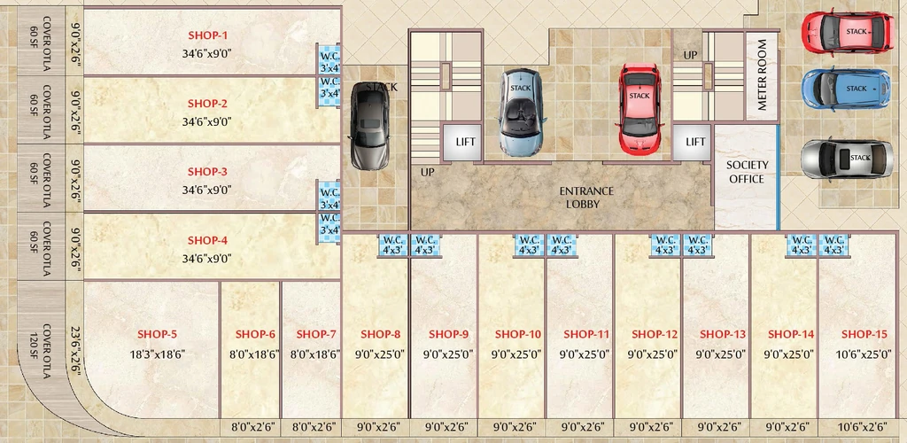 Floor Plan of Commercial Suraj Heights in Dronagiri, Navi Mumbai - Image 403531