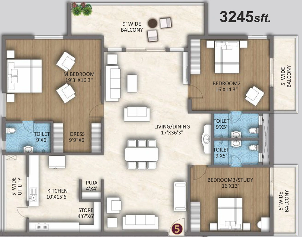 3 BHK Flat in Sri North Crest in Kompally, Hyderabad - Image 918222