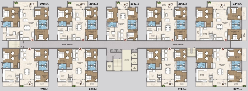 Floor Plan of Sri North Crest in Kompally, Hyderabad - Image 403595