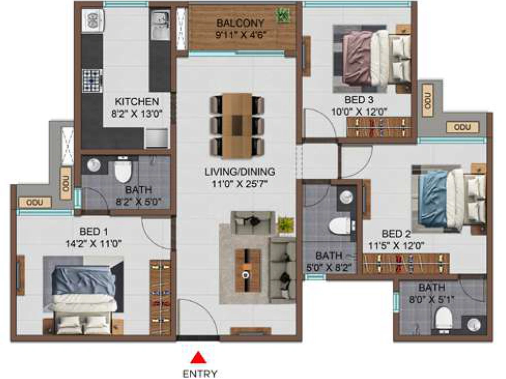 3 BHK Flat in Casagrand Highcity in Tambaram, Chennai - Image 918415