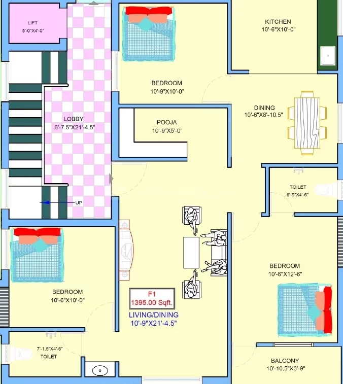 3 BHK Flat in SI Fortune Springs in Pammal, Chennai - Image 918256