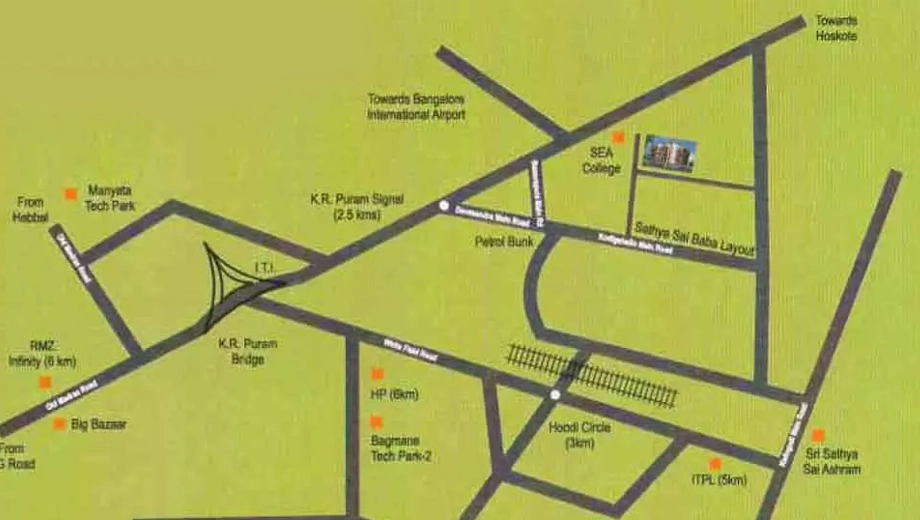 Location of Ankshu Platina in KR Puram, Bangalore - Image 403742