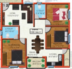 3 BHK Flat in Bright Wave Williston Signature in Jalahalli, Bangalore - Image 918291