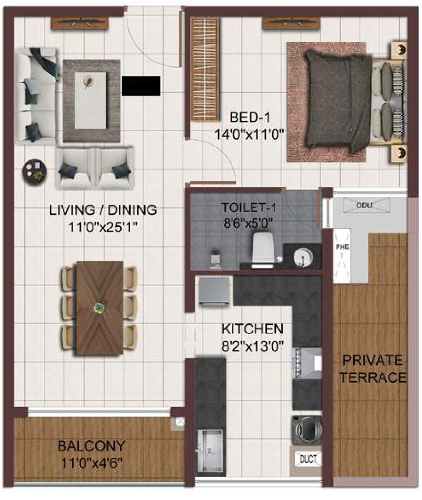1 BHK Flat in Casagrand Zodiac in Mogappair, Chennai - Image 918432