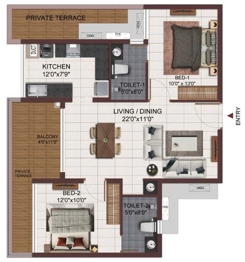 2 BHK Flat in Casagrand Zodiac in Mogappair, Chennai - Image 918434