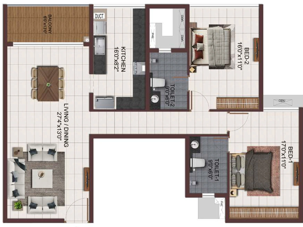 2 BHK Flat in Casagrand Zodiac in Mogappair, Chennai - Image 918436