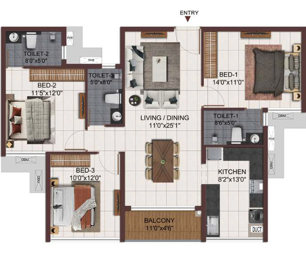 3 BHK Flat in Casagrand Zodiac in Mogappair, Chennai - Image 918437