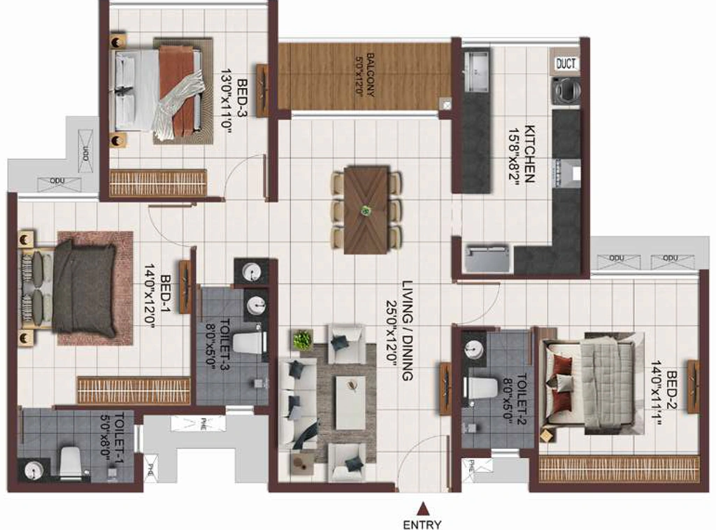 3 BHK Flat in Casagrand Zodiac in Mogappair, Chennai - Image 918439