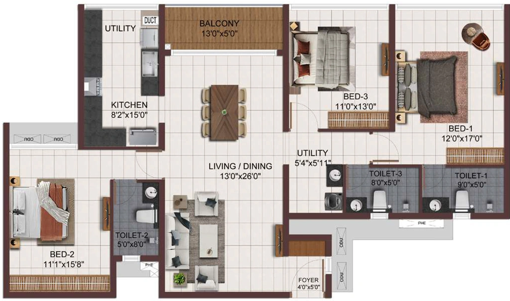 3 BHK Flat in Casagrand Zodiac in Mogappair, Chennai - Image 918440