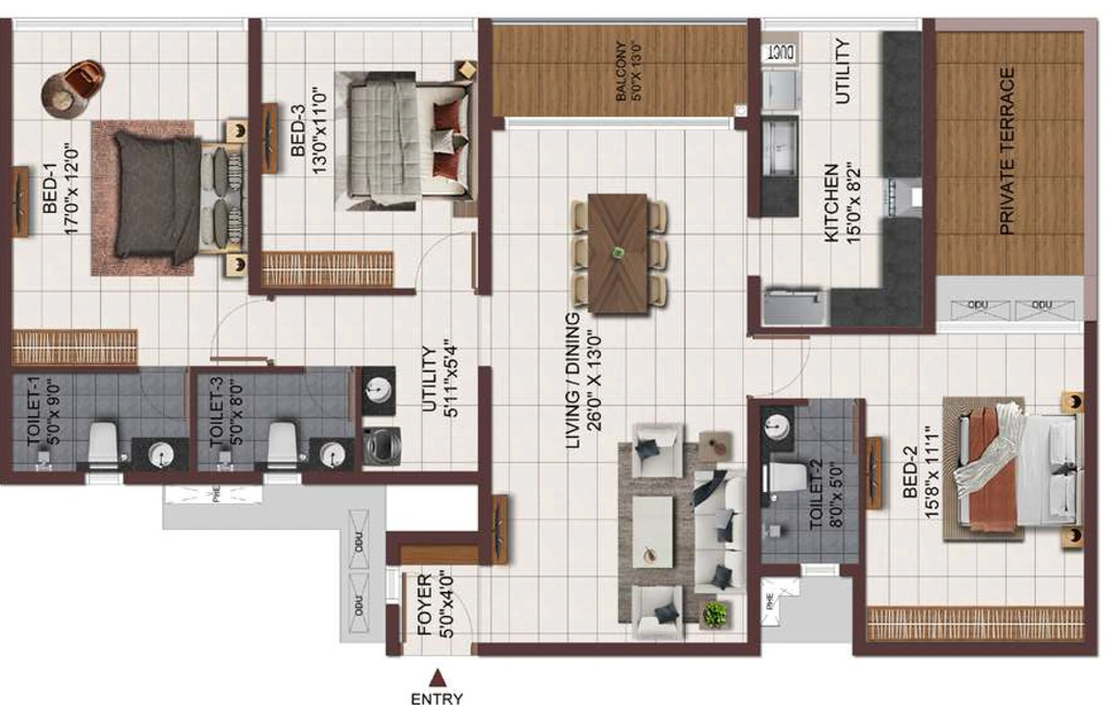3 BHK Flat in Casagrand Zodiac in Mogappair, Chennai - Image 918441