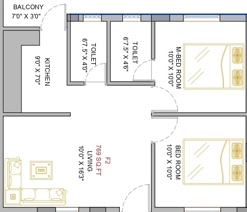 2 BHK Flat in SI Golden Grove Apartment in Pammal, Chennai - Image 918257