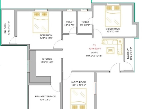 3 BHK Flat in SI Golden Grove Apartment in Pammal, Chennai - Image 918259