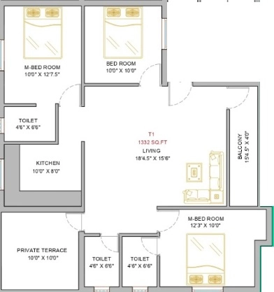 3 BHK Flat in SI Golden Grove Apartment in Pammal, Chennai - Image 918260
