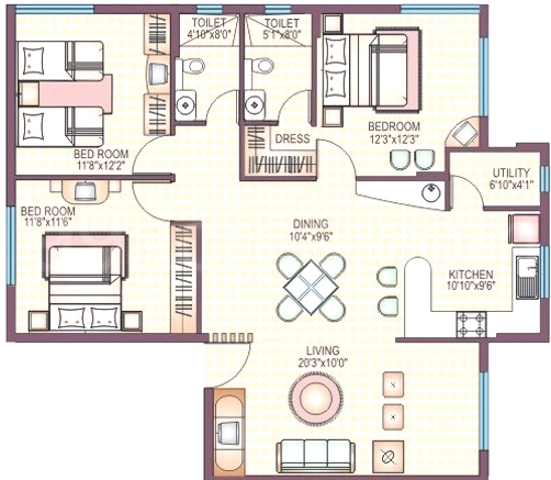 3 BHK Flat in Duo Harmony in New Tippasandra, Bangalore - Image 918301