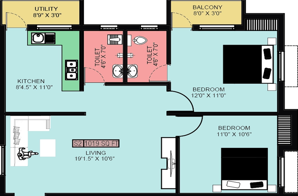 2 BHK Flat in SI Serenity Springs in Pammal, Chennai - Image 918264