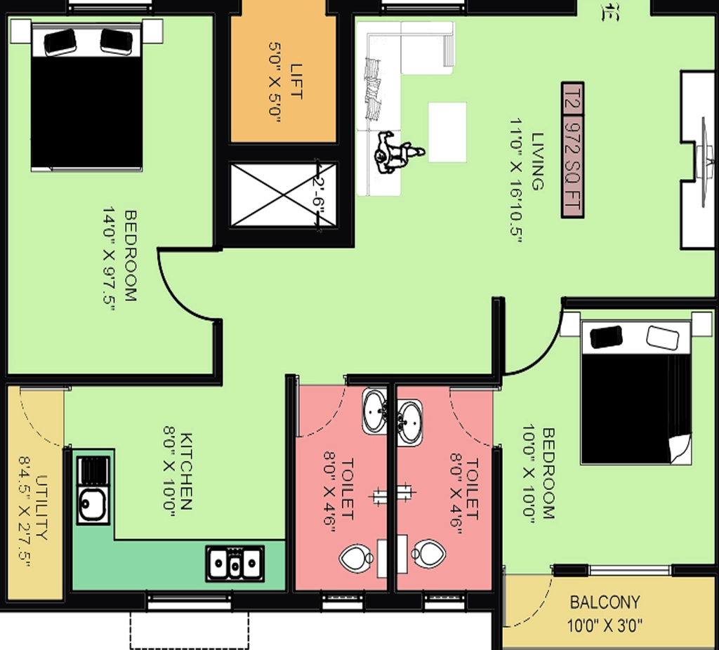2 BHK Flat in SI Serenity Springs in Pammal, Chennai - Image 918263