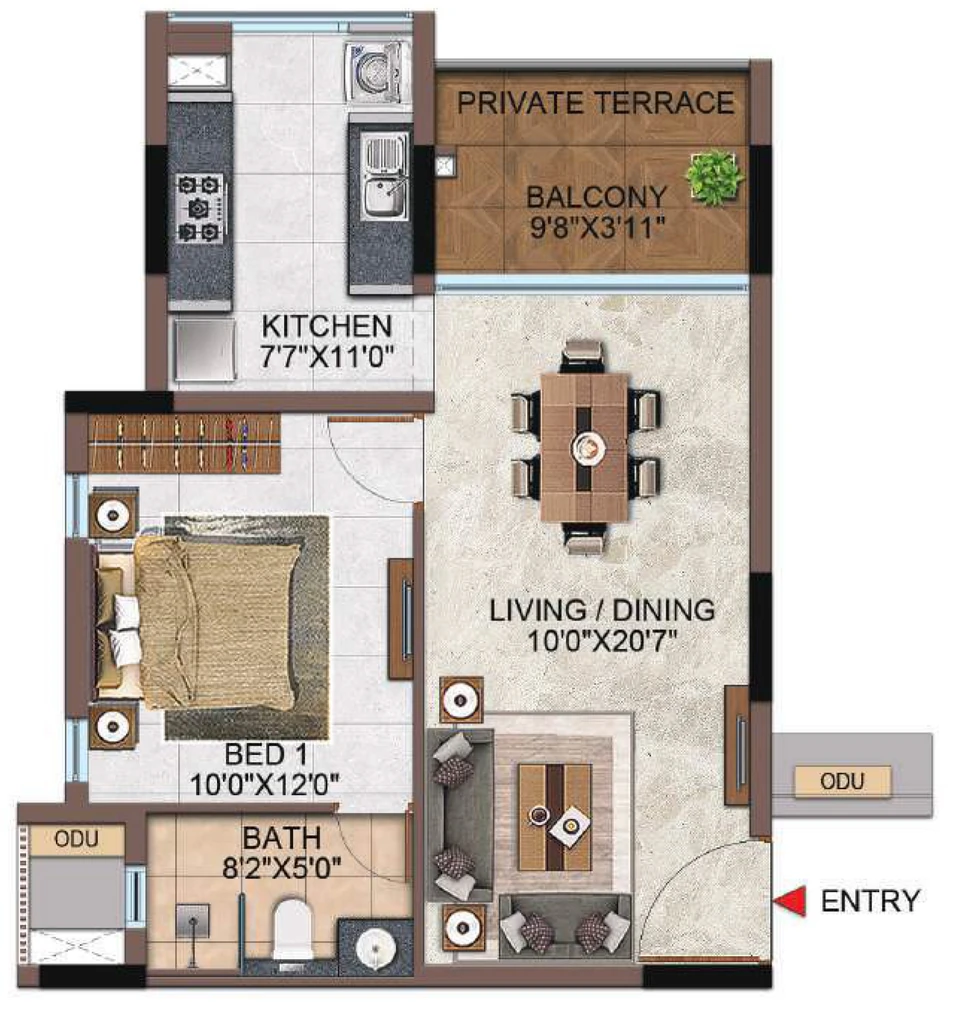 1 BHK Flat in Casagrand Highclere in Kundrathur, Chennai - Image 918421