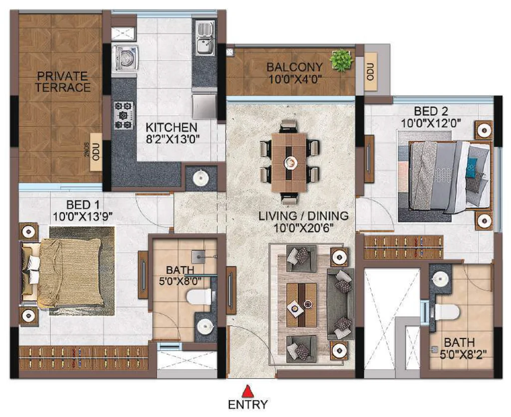 2 BHK Flat in Casagrand Highclere in Kundrathur, Chennai - Image 918424