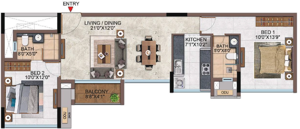 2 BHK Flat in Casagrand Highclere in Kundrathur, Chennai - Image 918425