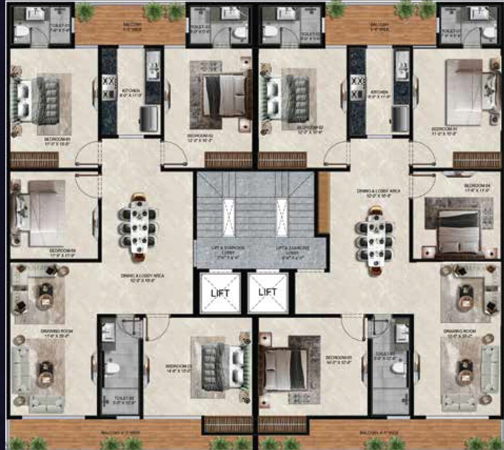 Floor Plan of Laburnum Victory Floors 88A in Sector 88A, Gurgaon - Image 403697