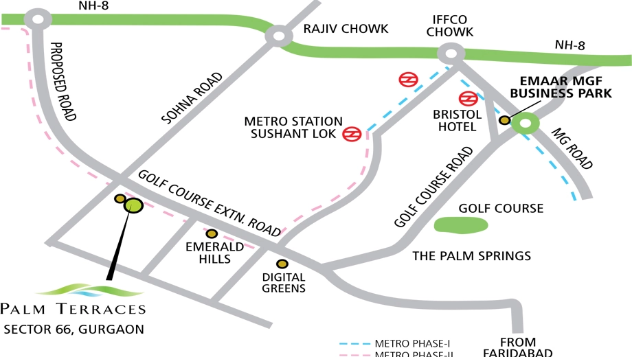 Location of Emaar MGF Palm Terraces - Image 403701