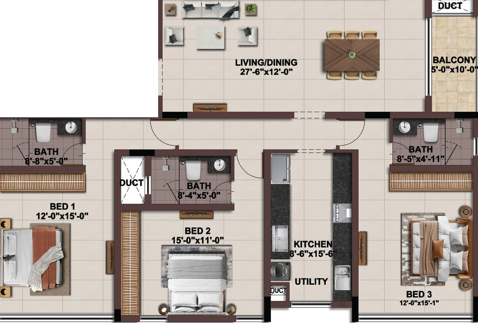 3 BHK Flat in Casagrand Wesley in Arumbakkam, Chennai - Image 918352