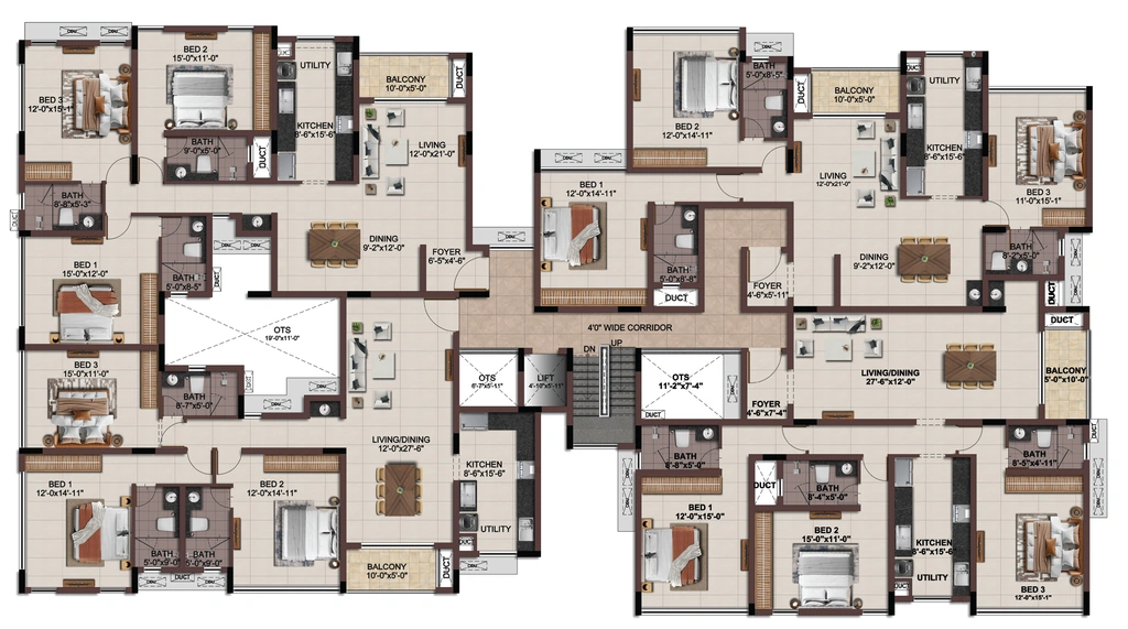 Floor Plan of Casagrand Wesley in Arumbakkam, Chennai - Image 403862