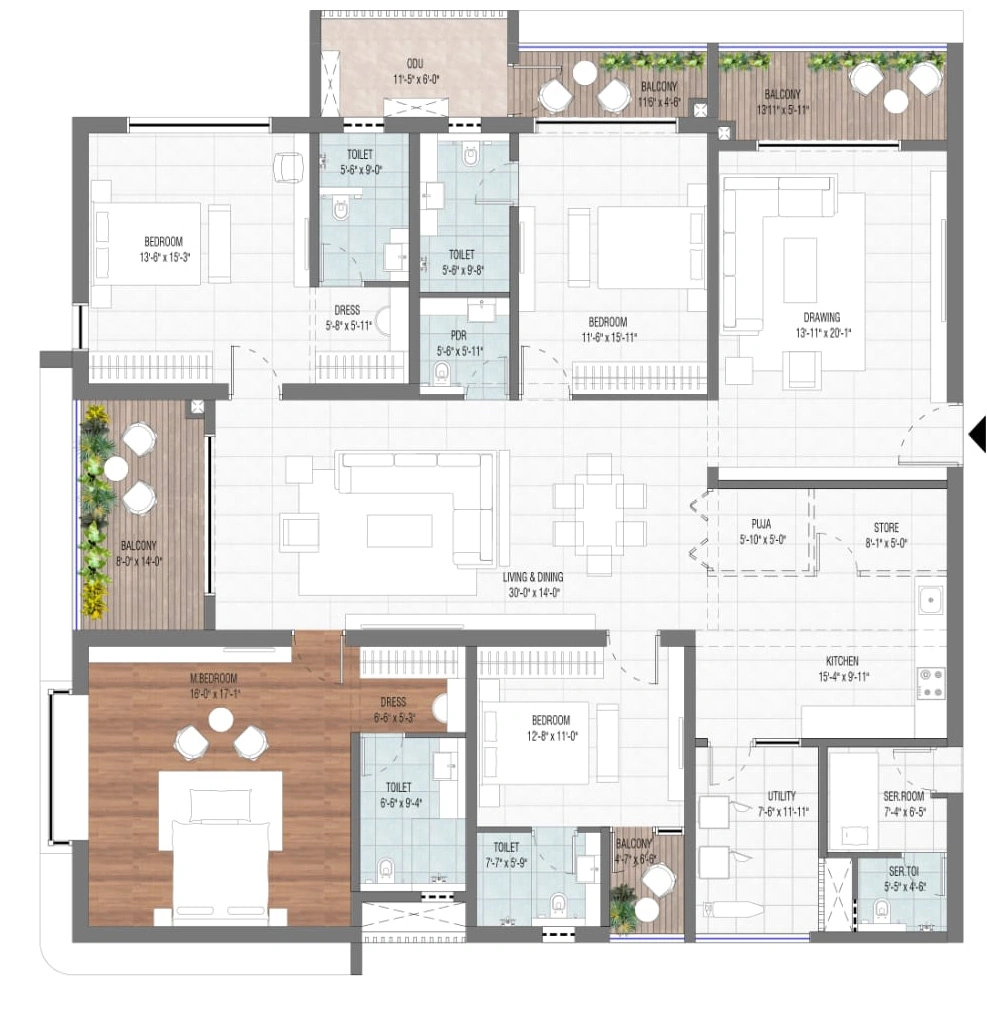 4 BHK Flat in Auro Anantha in Rai Durg, Hyderabad - Image 918350