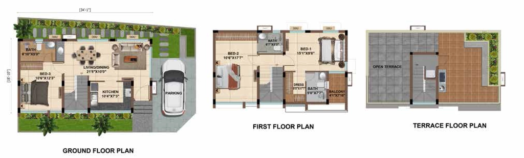 3 BHK House/Villa in Casagrand Golden Grove in Vandalur, Chennai - Image 918364