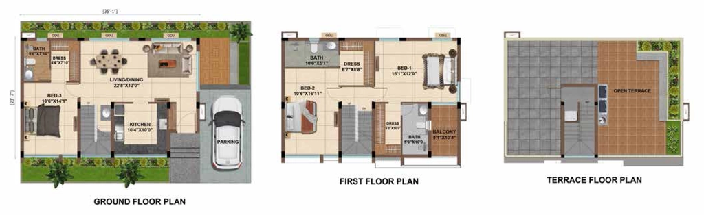 3 BHK House/Villa in Casagrand Golden Grove in Vandalur, Chennai - Image 918368