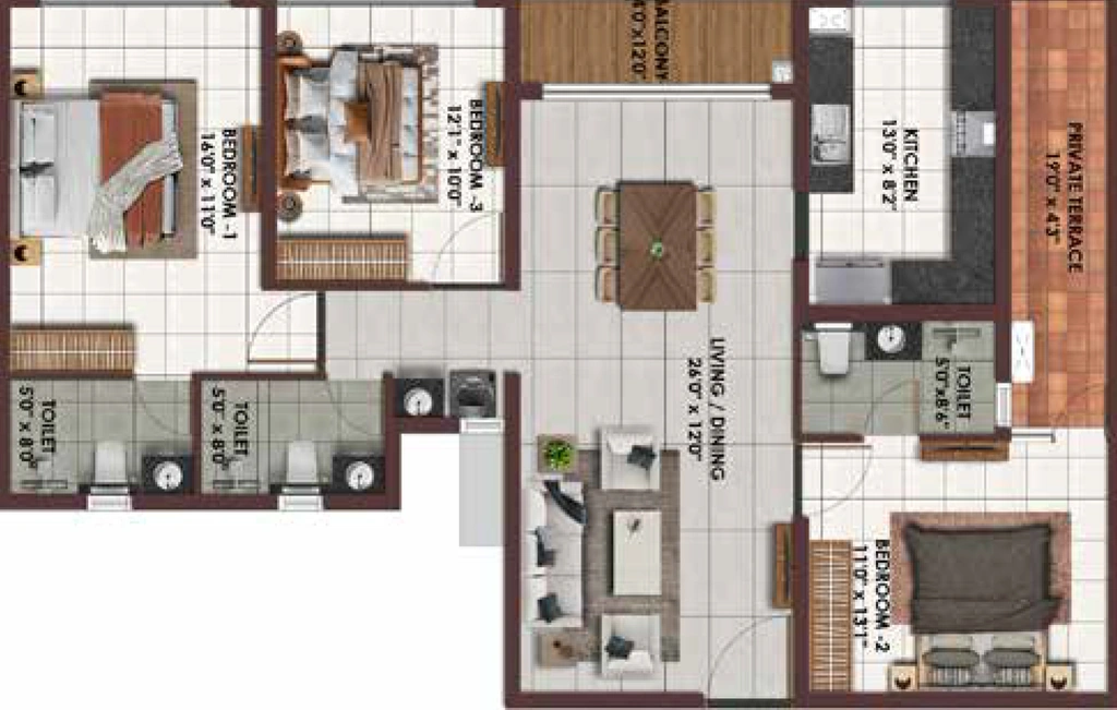 3 BHK Flat in Casagrand Keystone in Avinashi Road, Coimbatore - Image 918396