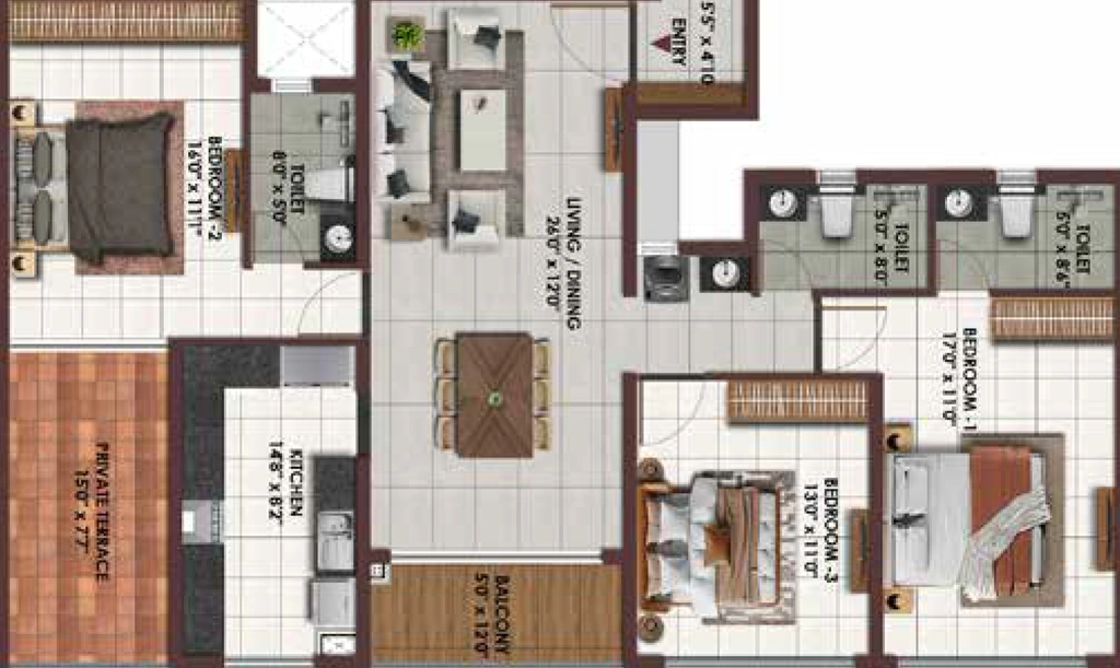 3 BHK Flat in Casagrand Keystone in Avinashi Road, Coimbatore - Image 918398