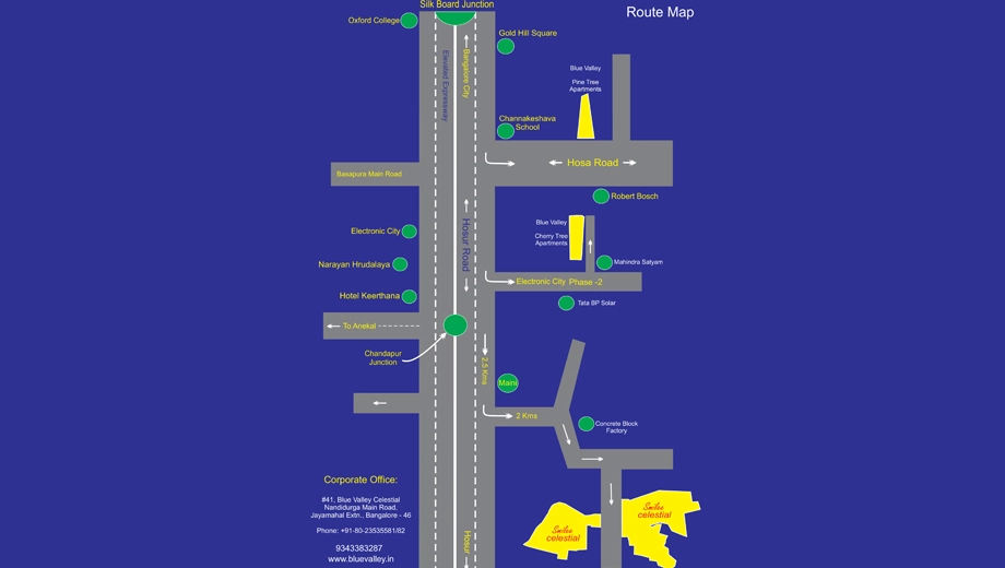 Location of Blue Valley Smilee Celestial in Hosur Road, Bangalore - Image 404225