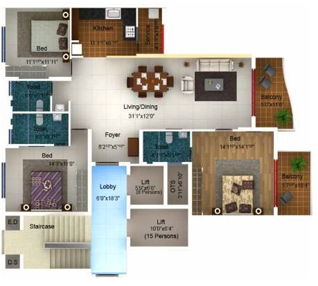 3 BHK Flat in Citilights Blessings in Kelambakkam, Chennai - Image 918504