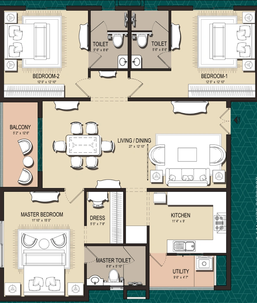 3 BHK Flat in GM Palazzo in Ashok Nagar, Bangalore - Image 918525