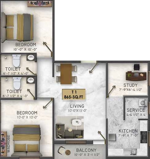2 BHK Flat in AKB Elite in Selaiyur, Chennai - Image 918400