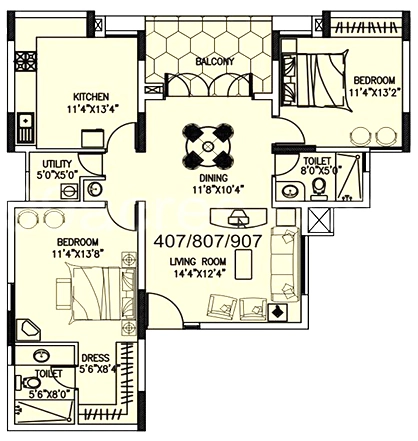 2 BHK Flat in Duo Rhythm in Bannerghatta, Bangalore - Image 918519