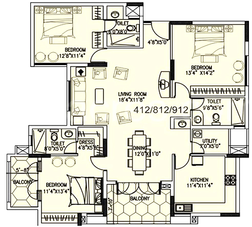 3 BHK Flat in Duo Rhythm in Bannerghatta, Bangalore - Image 918521