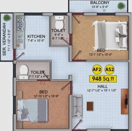 2 BHK Flat in AKB Akshaya in Chromepet, Chennai - Image 918403