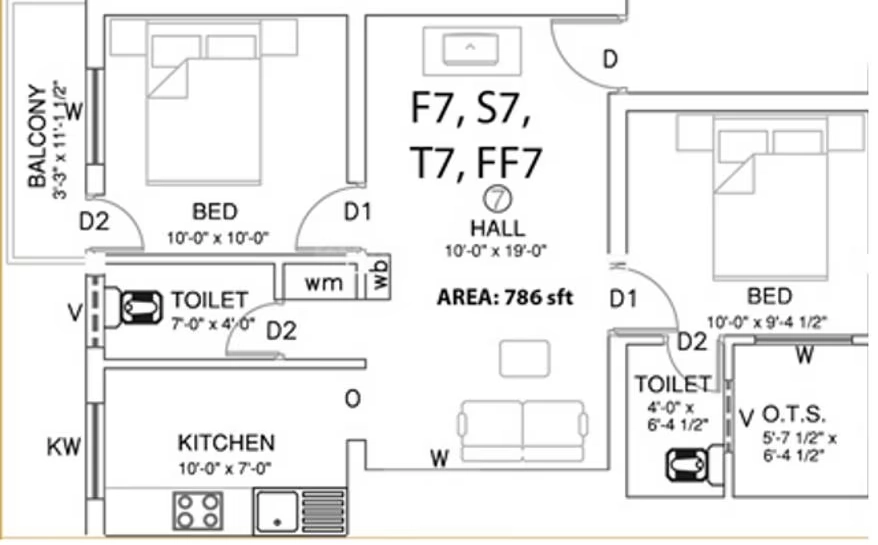 2 BHK Flat in AKB Chrome in Chromepet, Chennai - Image 918404