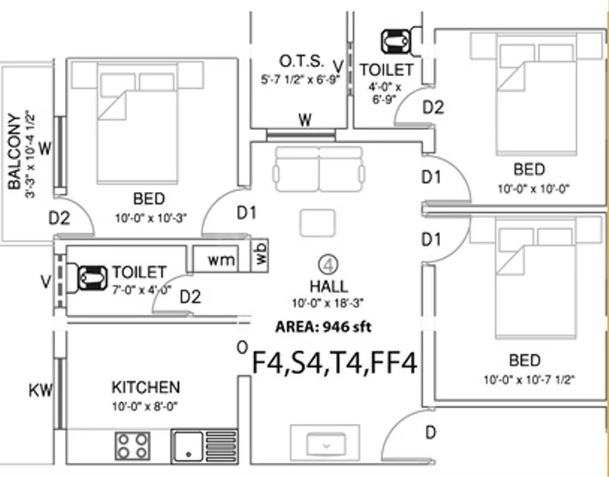 3 BHK Flat in AKB Chrome in Chromepet, Chennai - Image 918407