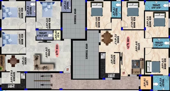 Floor Plan of Mithun Sky Garden in Medavakkam, Chennai - Image 404102